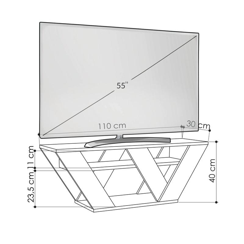Pipralla Modern TV Stand 110 cm
