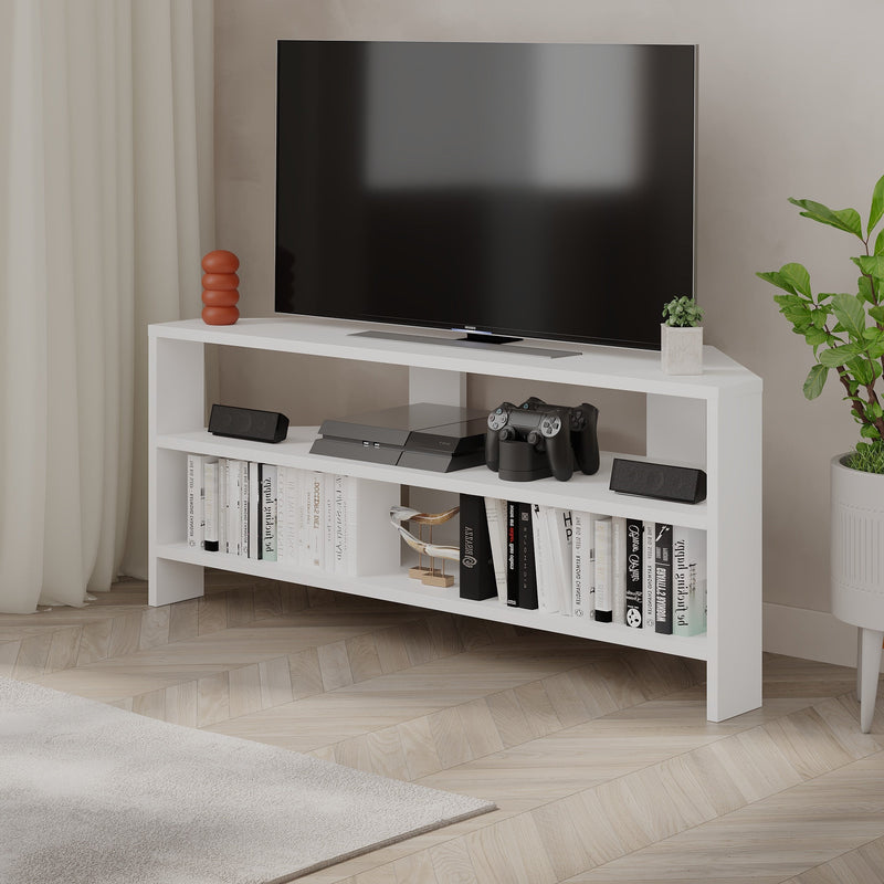 Thales Corner Modern TV Stand Multimedia Centre Corner 110cm