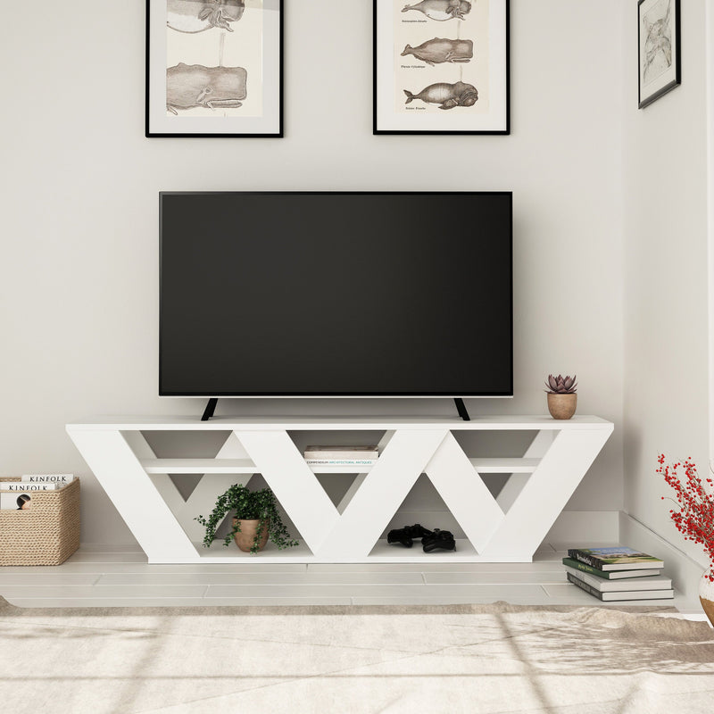 Ralla Modern TV Stand Multimedia Centre With Shelves 158cm