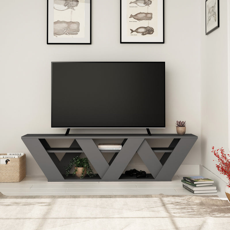 Ralla Modern TV Stand Multimedia Centre With Shelves 158cm