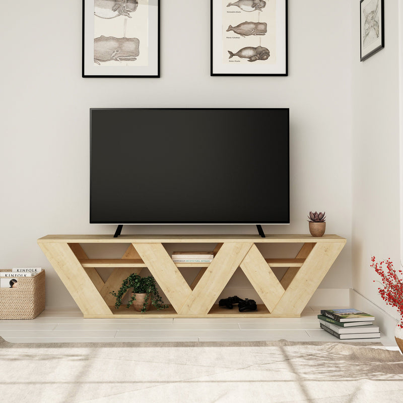 Ralla Modern TV Stand Multimedia Centre With Shelves 158cm
