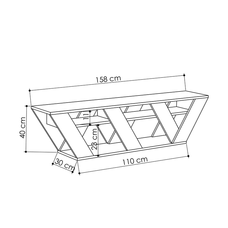 Ralla Modern TV Stand Multimedia Centre With Shelves 158cm