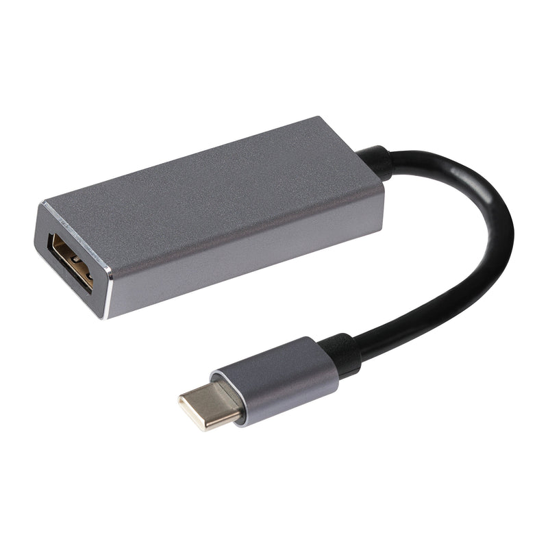 Maplin USB-C to HDMI V3.1 Adapter (Supports 4K Ultra HD @30Hz) - Grey, 0.12m