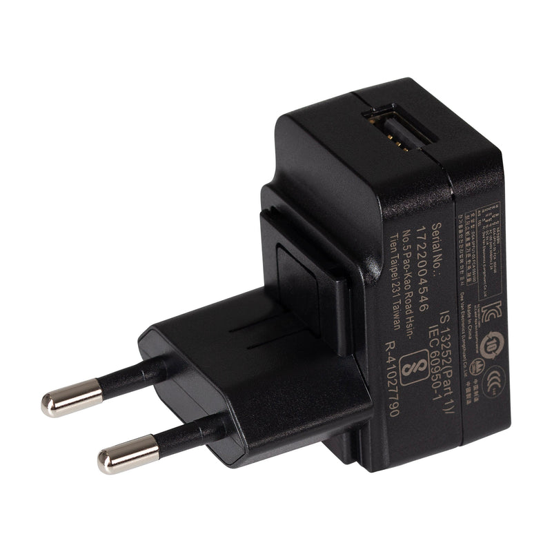 Maplin 1-Port USB-A EU Wall Charger 5V 1 Amp 100-240V Travel Adapter - Black