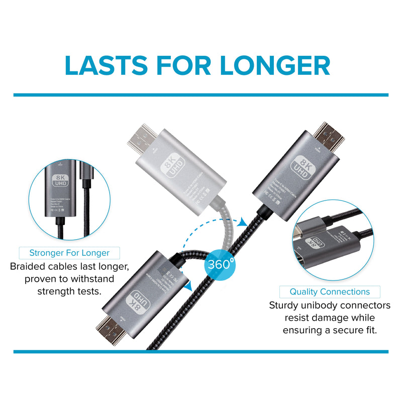 Maplin USB-C to HDMI Cable Adapter (Supports 4K Ultra HD @ 60Hz) - Black