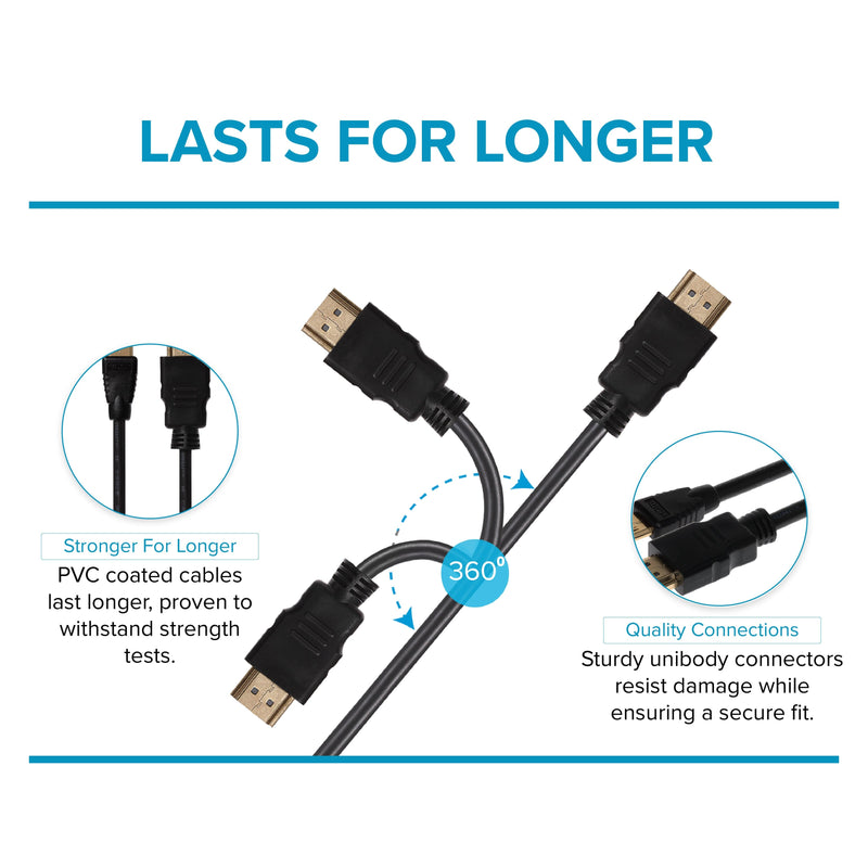 Maplin HDMI to Mini HDMI 4K Ultra HD Cable with Gold Connectors - Black, 3m