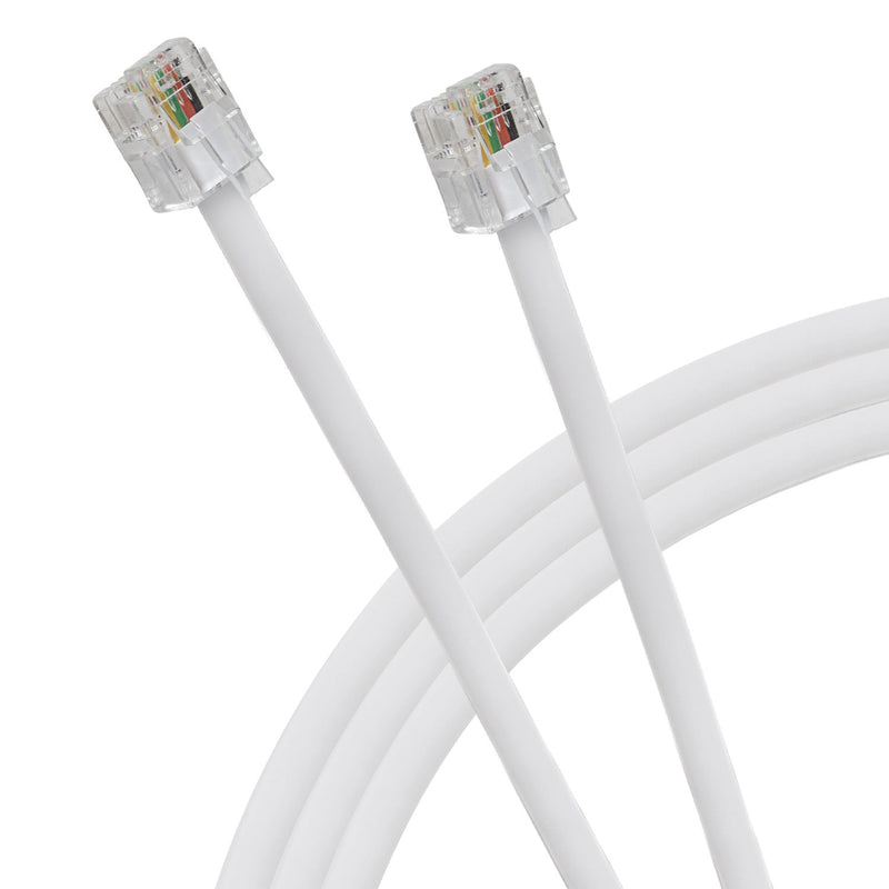 Maplin RJ11 to RJ11 6P4C Telephone Modem Lead - White, 5m