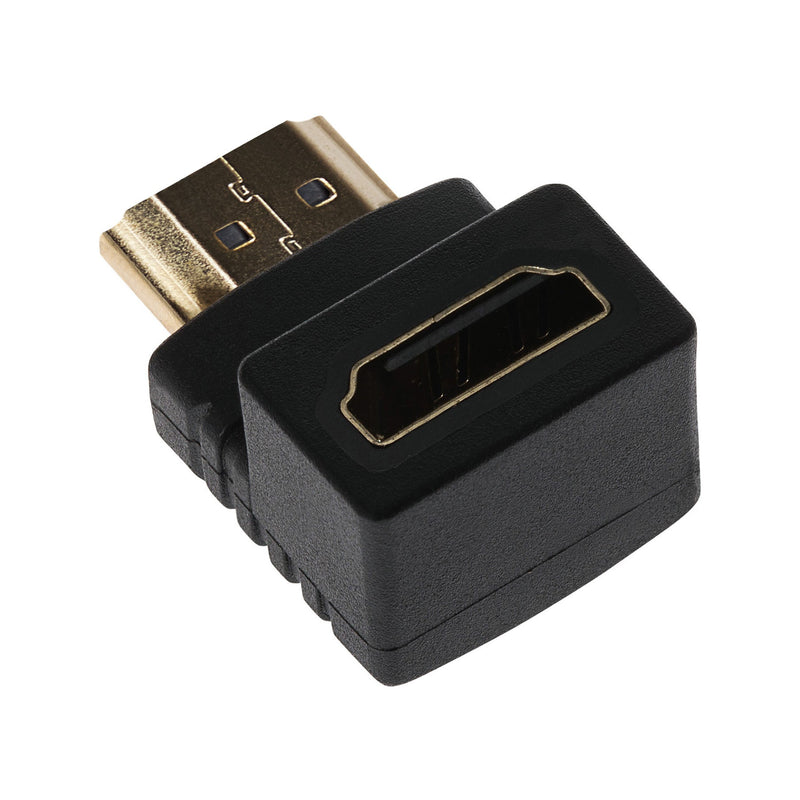 Maplin 90 Degree Fixed Angle HDMI Male to HDMI Female Adapter - Black