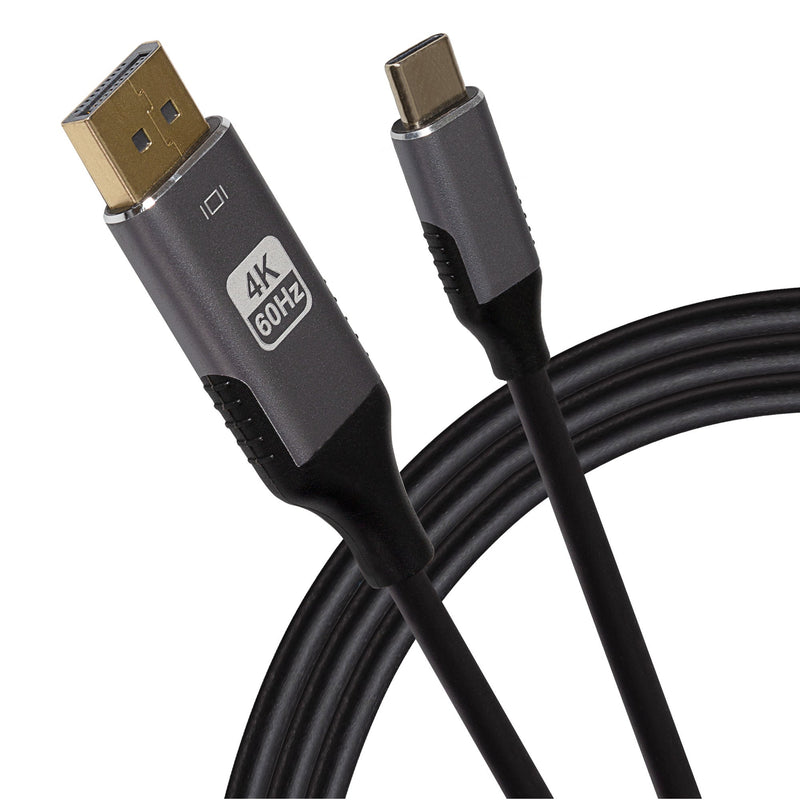 Maplin USB-C to DisplayPort Cable - Black, 2m