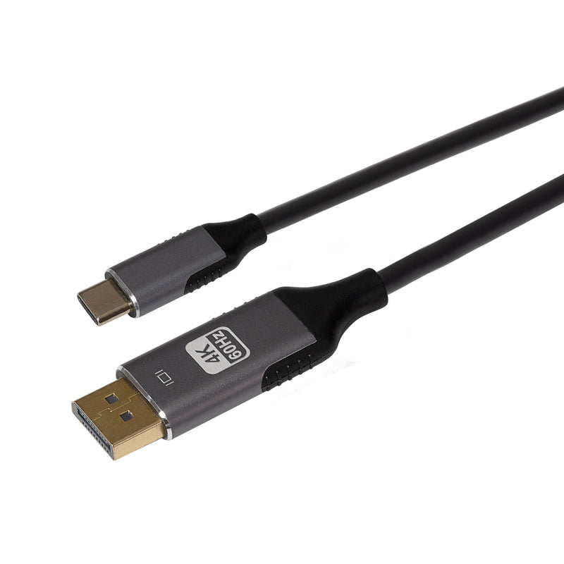 Maplin USB-C to DisplayPort Cable - Black, 2m