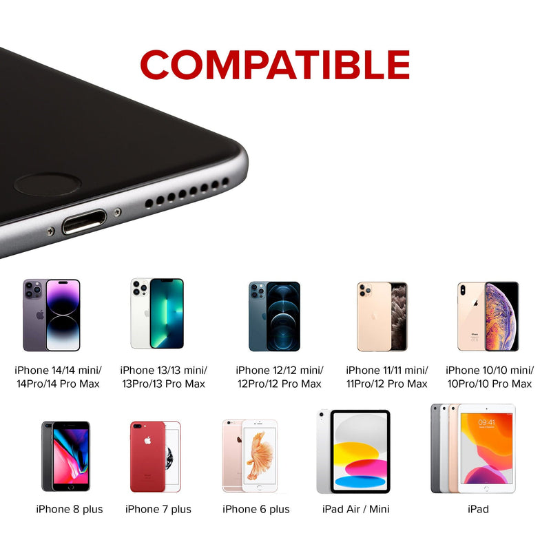 Maplin Lightning to 3.5mm Headphone Audio Jack / Lightning Charging Port Adapter - White, 10cm