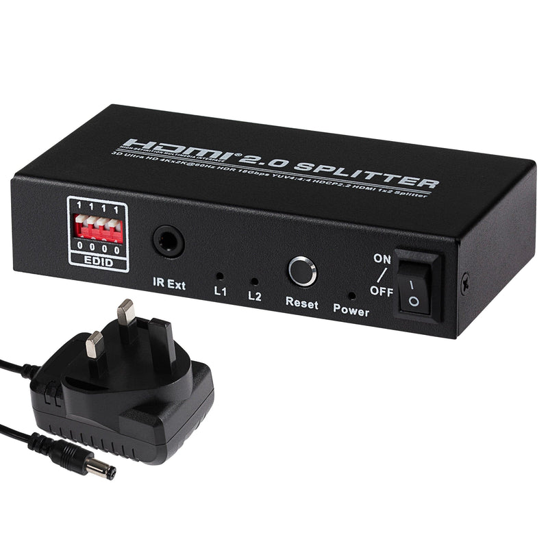 Maplin HDMI Splitter 1 Port In 2 Ports Out 4K Ultra HD @60Hz 18Gbps