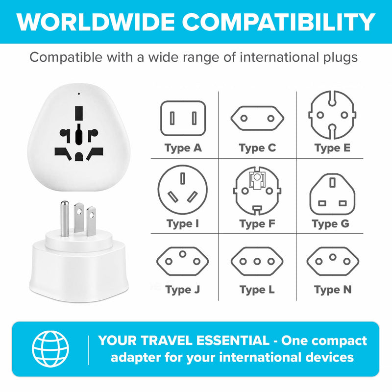 Maplin US Plug to Worldwide Socket Travel Adapter Plug