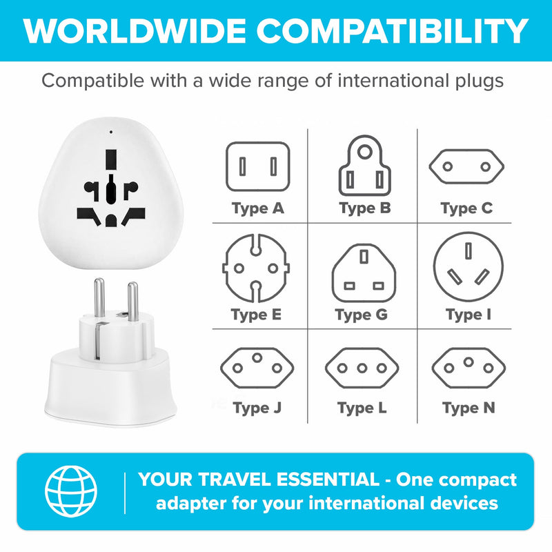 Maplin EU Plug (Type E/F Socket) to Worldwide Socket Travel Adapter Plug
