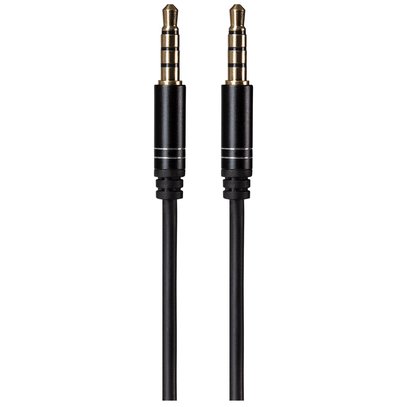 Maplin 3.5mm Aux Stereo 4 Pole TRRS Jack Plug to 3.5mm 4 Pole TRRS Jack Plug Cable - Black, 5m