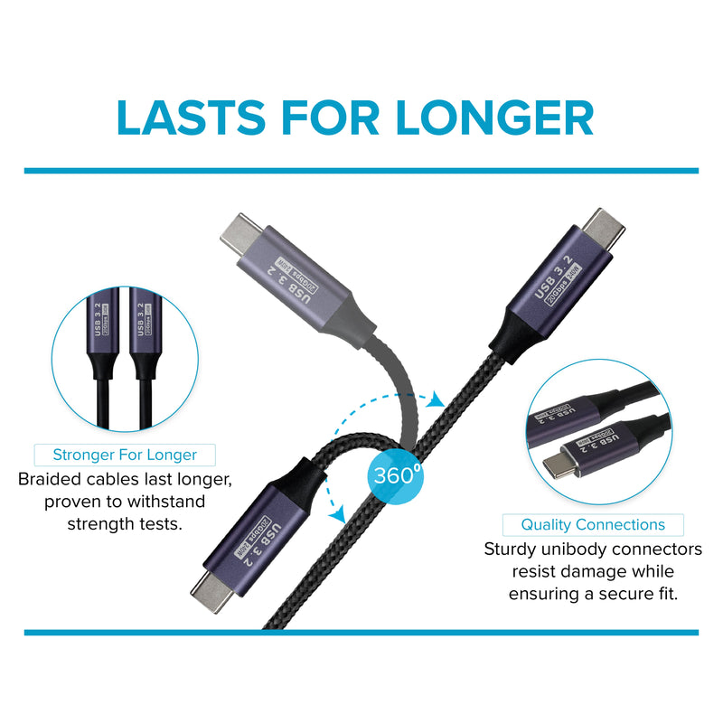 Maplin USB-C Male to USB-C Female Extension Cable - Black, 0.2m
