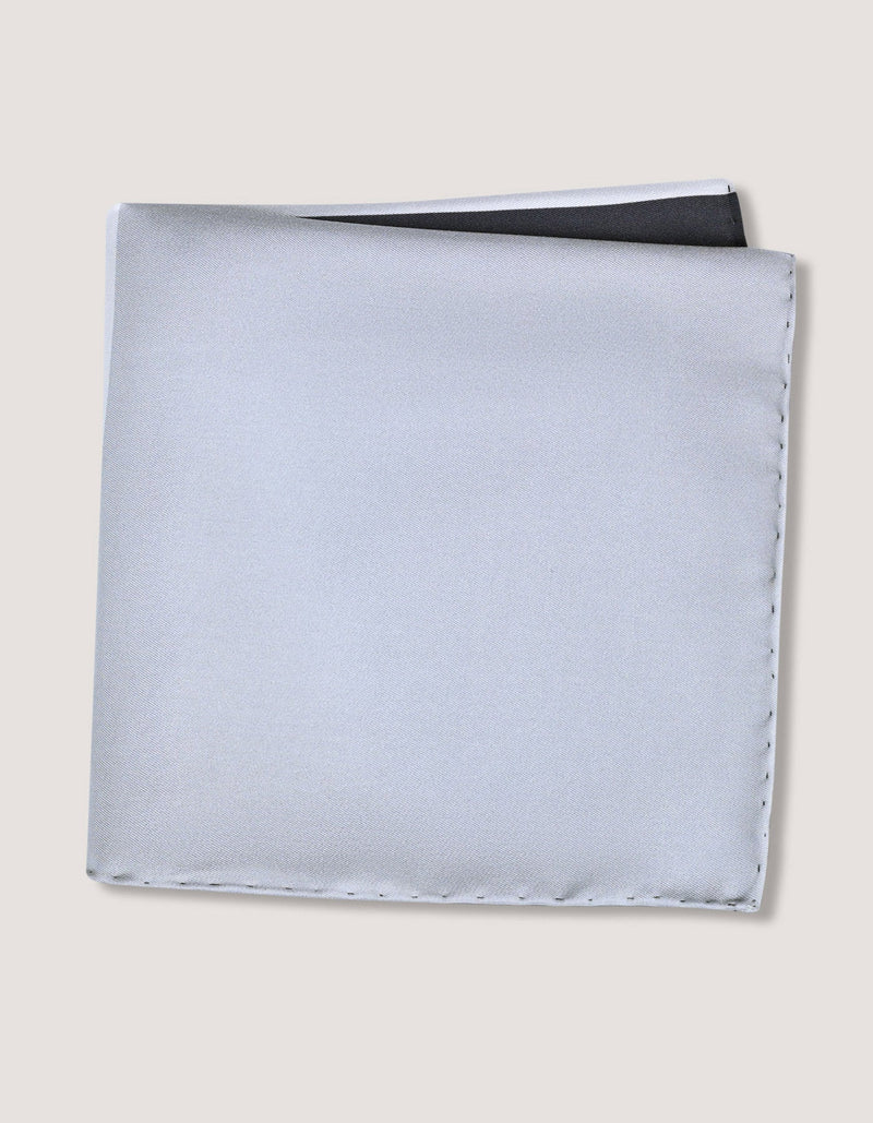 Grey and Black Silk Pocket Square
