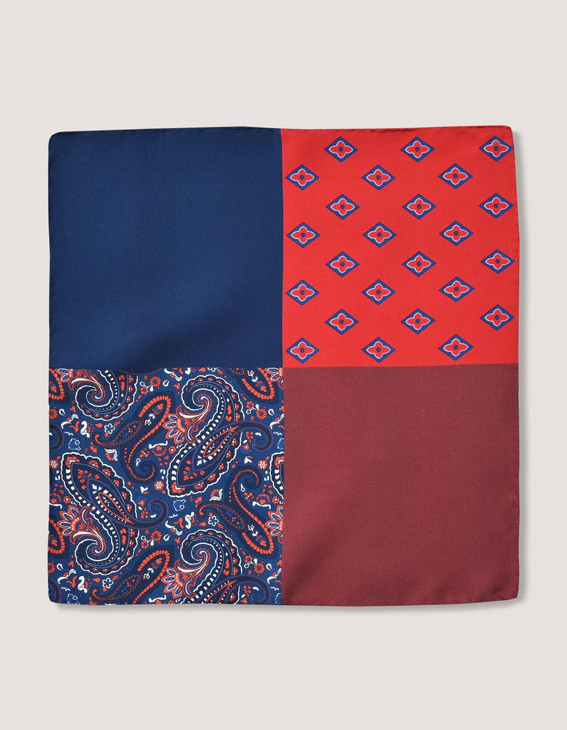 Multicolour Plain and Patterned Silk Pocket Square