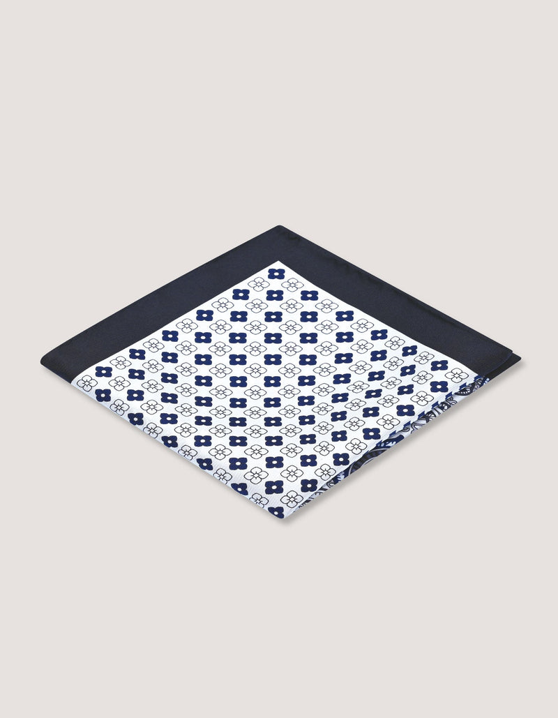 Grey Paisley Silk Pocket Square