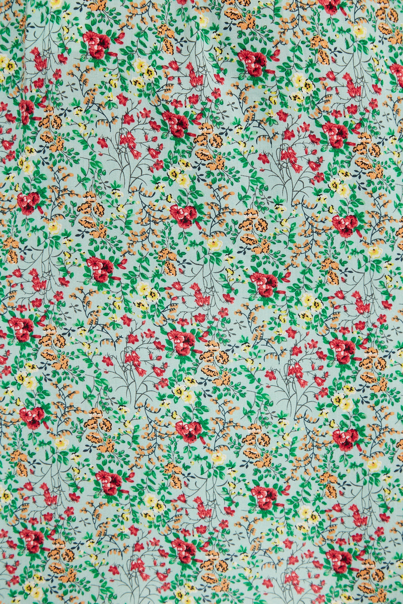 Louche Mara Flower Show Print Ruffle Hem Wrap Midi Skirt