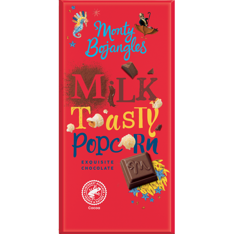 Monty Bojangles | Toasted Popcorn Milk Chocolate Bar | 150g