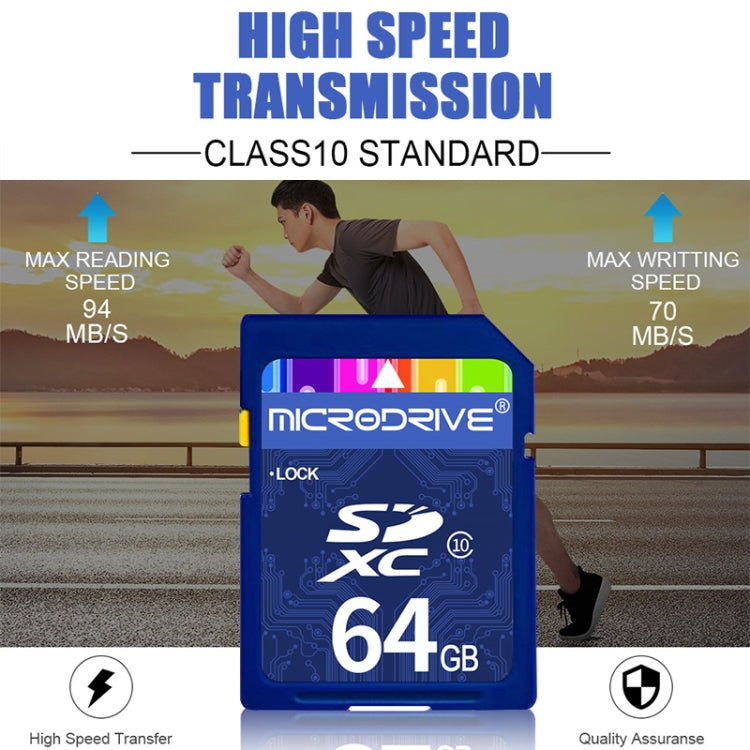 Microdrive 64GB High Speed Class 10 SD Memory Card for All Digital Devices with SD Card Slot, 64GB
