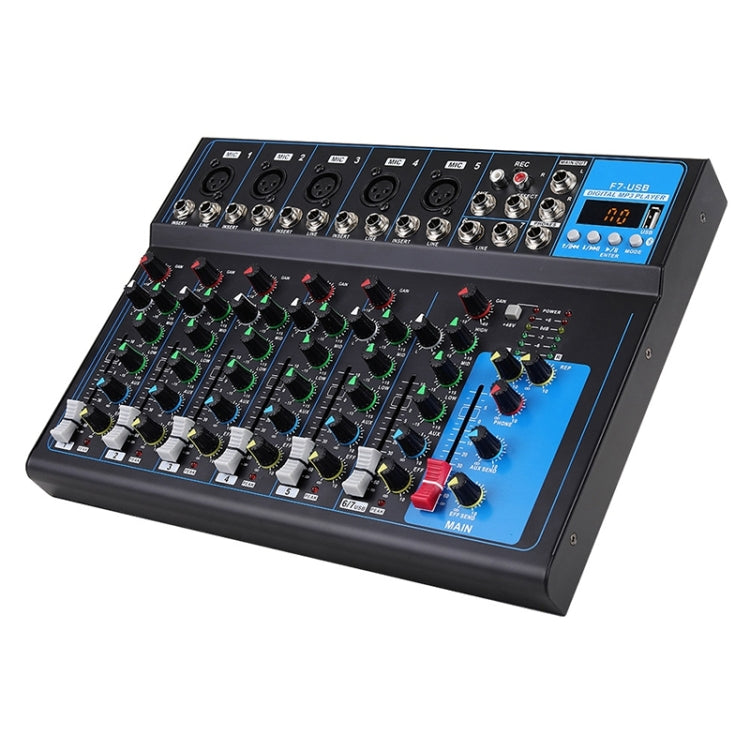 F7 Home 7-channel Bluetooth USB Reverb Mixer, US Plug, F7 US Plug