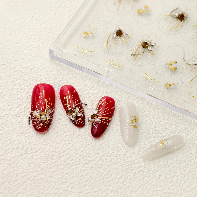 Hello Claws | Gold Firework Nail Deco Sticker