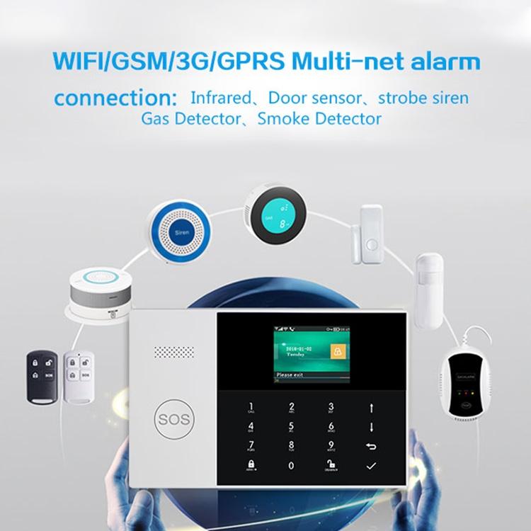 PG-105-GSM GSM/GPRS + WiFi Intelligent Alarm System with Touch Keypad & LCD Screen & RFID Function, US Version, PG-105-GSM(US Version)