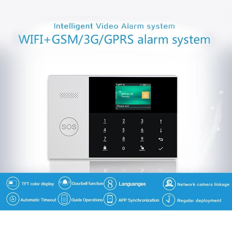 PG-105-GSM GSM/GPRS + WiFi Intelligent Alarm System with Touch Keypad & LCD Screen & RFID Function, US Version, PG-105-GSM(US Version)