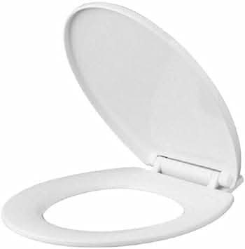 White MDF Universal Toilet Seat with Adjustable Chrome Hinges