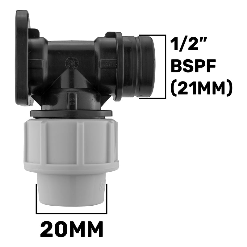 Wall Flange Kit 20mm MDPE – Lever Tap with Hose Barb and Side Lock
