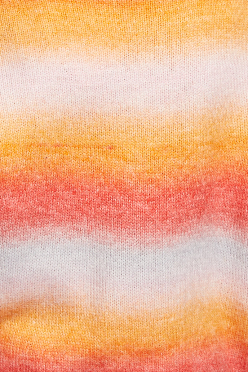 Louche Thao V Neck Space Dyed Cardigan in Orange