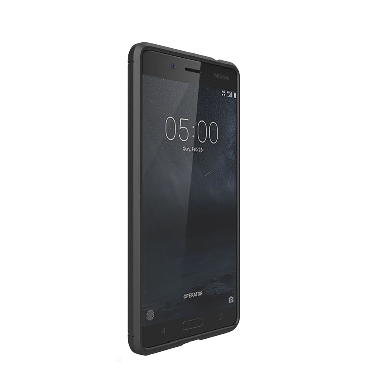 For Nokia 5 Brushed Carbon Fiber Texture Shockproof TPU Protective Cover Case, Nokia 5