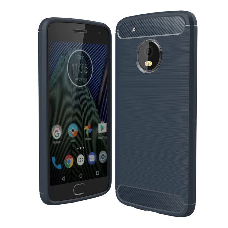 For Motorola Moto G5 Plus Brushed Carbon Fiber Texture Shockproof TPU Protective Cover Case, For Moto G5 Plus