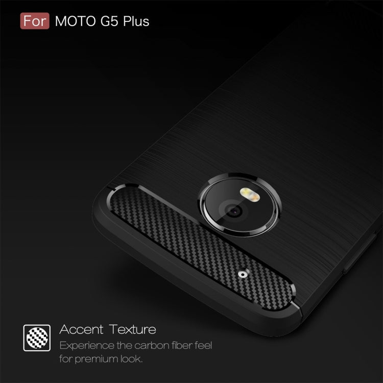 For Motorola Moto G5 Plus Brushed Carbon Fiber Texture Shockproof TPU Protective Cover Case, For Moto G5 Plus