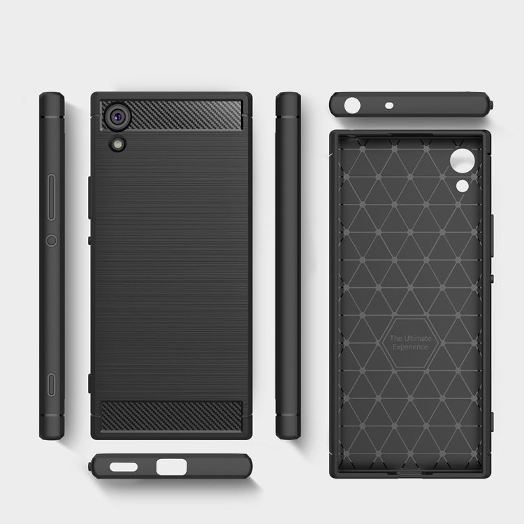 For Sony Xperia XA1 Ultra Brushed Texture Carbon Fiber Shockproof TPU Rugged Armor Protective Case, Sony Xperia XA1 Ultra, For Sony Xperia XA1 Ultra