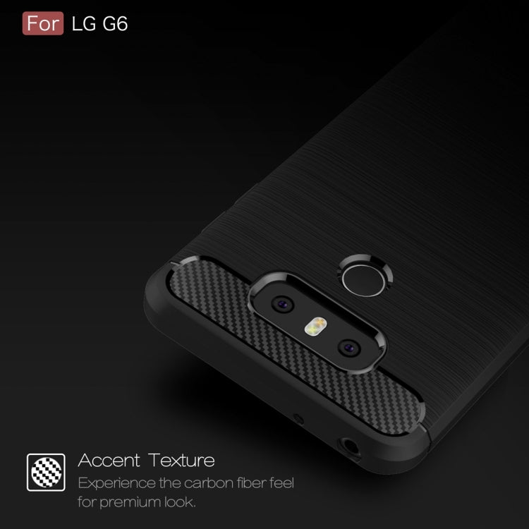 For LG G6 Brushed Carbon Fiber Texture Shockproof TPU Protective Cover Case, For LG G6, For G6