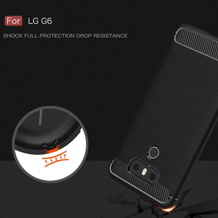 For LG G6 Brushed Carbon Fiber Texture Shockproof TPU Protective Cover Case, For LG G6, For G6