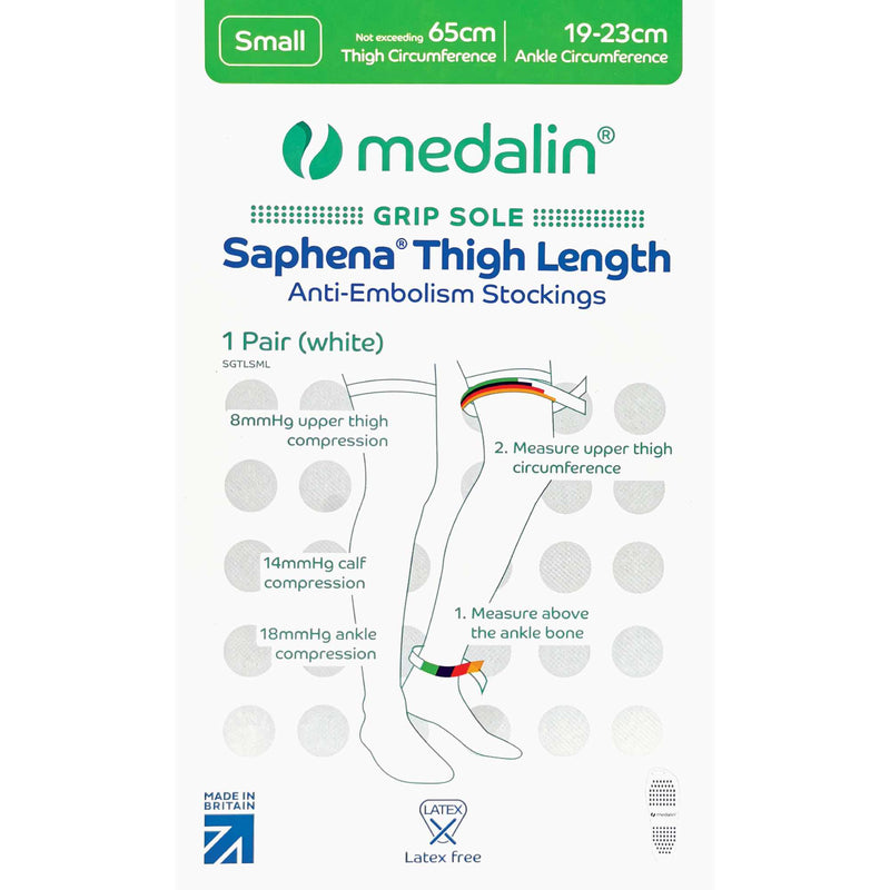 2 Pair Non Slip Thigh High Anti-Embolism Compression Stockings