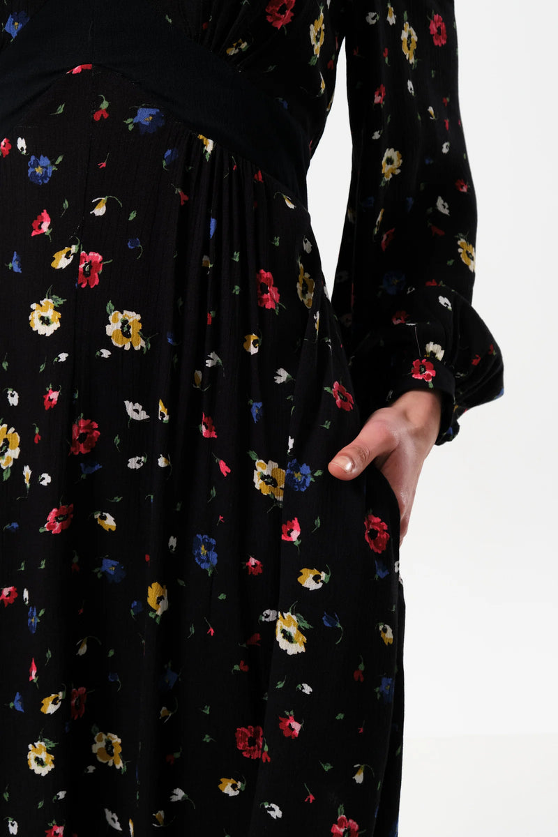 Melany Pick A Mix Print V-Neck Midi Dress