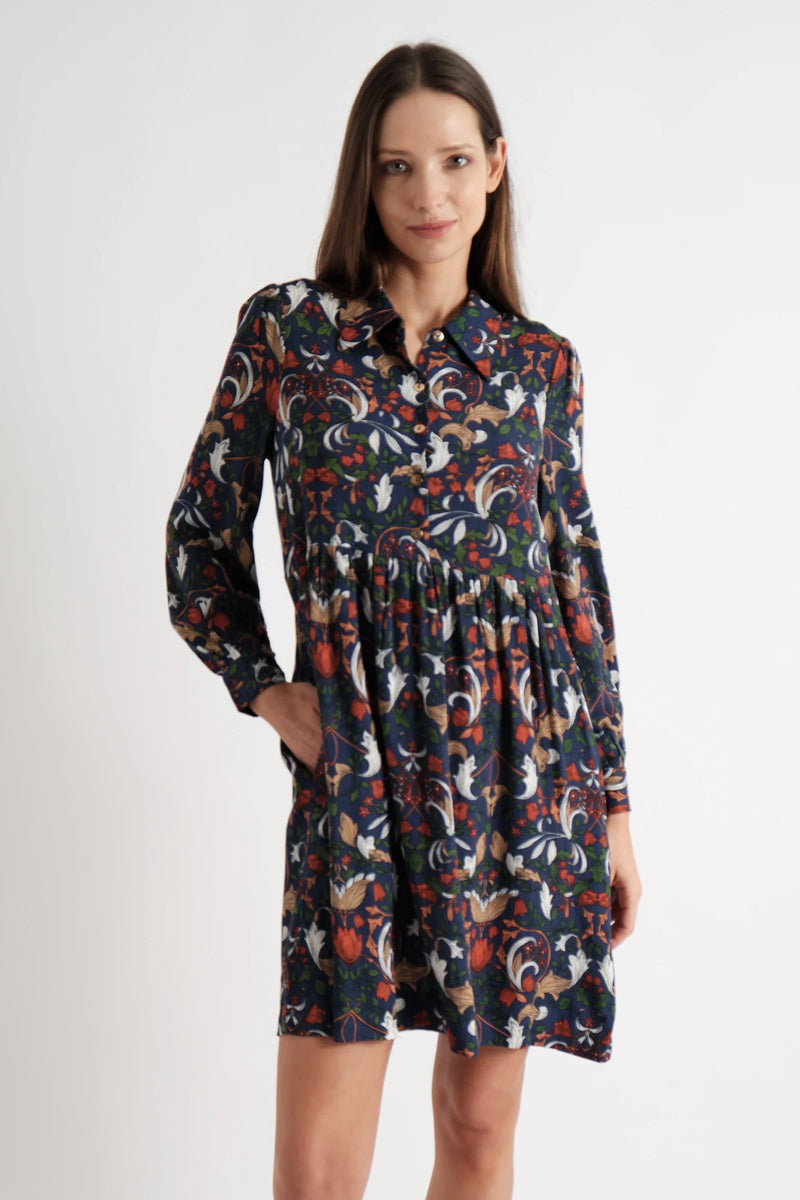 Melly Arts & Crafts Long Sleeve Mini Dress
