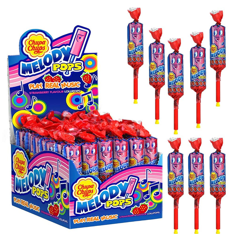 48 x Chupa Chups Melody Pops Strawberry 18GM