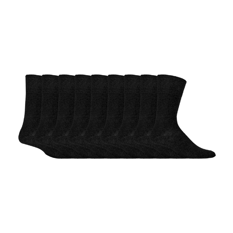 9 Pairs  NON ELASTIC Cotton Mens Socks with Loose Top - Ideal for Diabetic