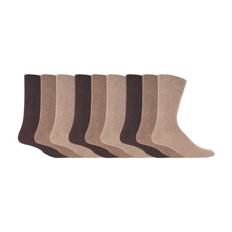 9 Pairs  NON ELASTIC Cotton Mens Socks with Loose Top - Ideal for Diabetic
