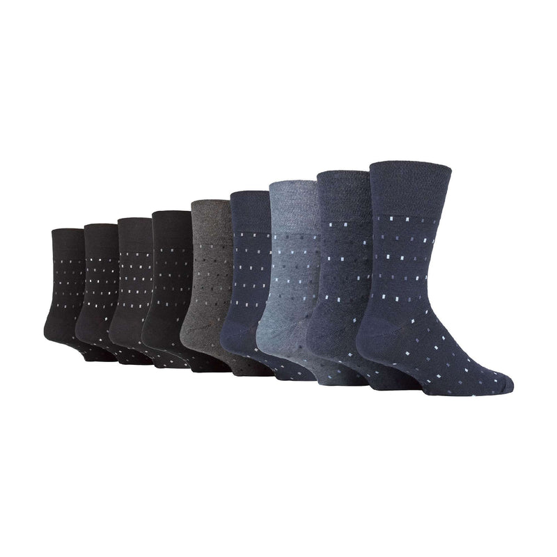 9 Pairs  NON ELASTIC Cotton Mens Socks with Loose Top - Ideal for Diabetic
