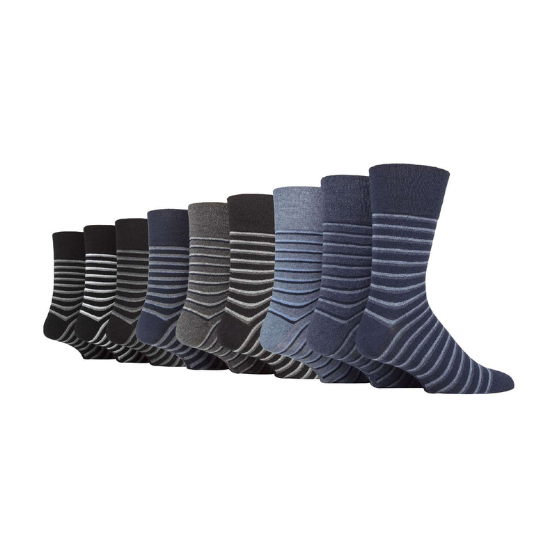 9 Pairs  NON ELASTIC Cotton Mens Socks with Loose Top - Ideal for Diabetic