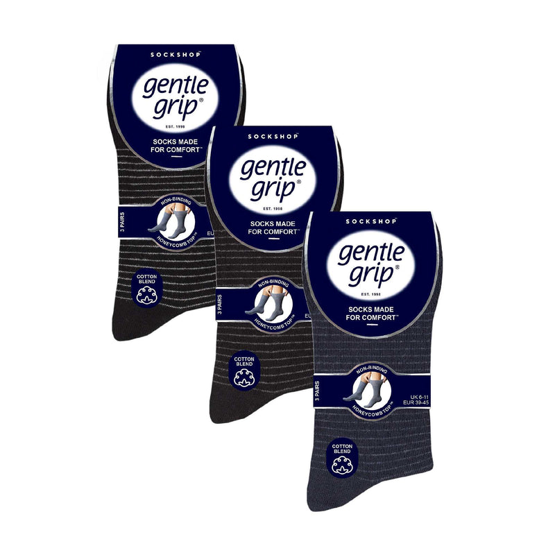 9 Pairs  NON ELASTIC Cotton Mens Socks with Loose Top - Ideal for Diabetic