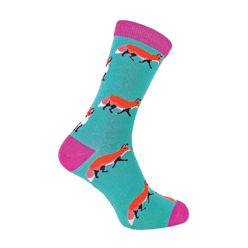 1 Pack Mens Novelty Green Fox Bamboo Socks