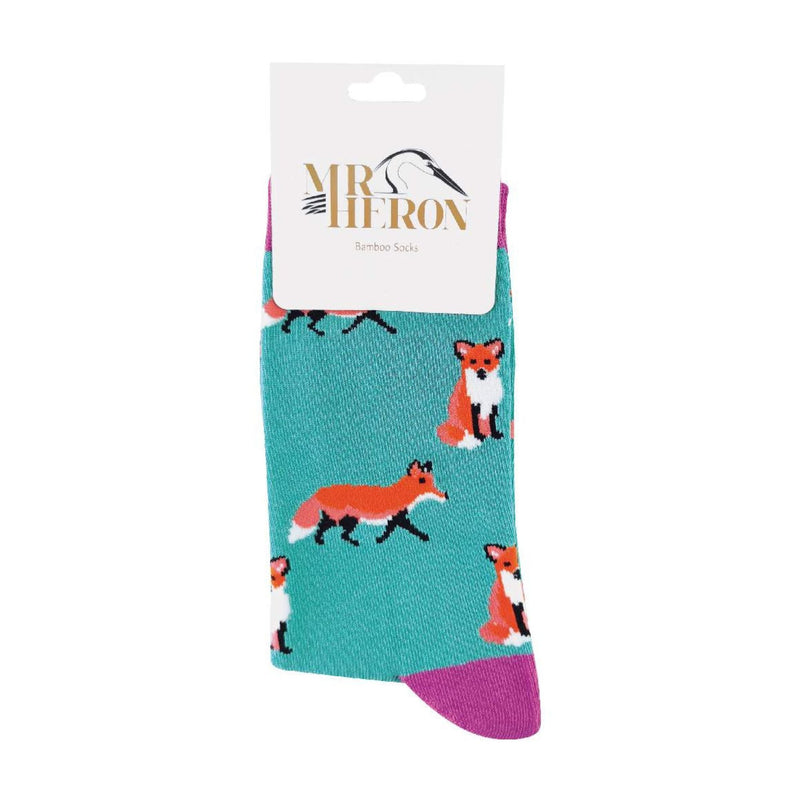 1 Pack Mens Novelty Green Fox Bamboo Socks